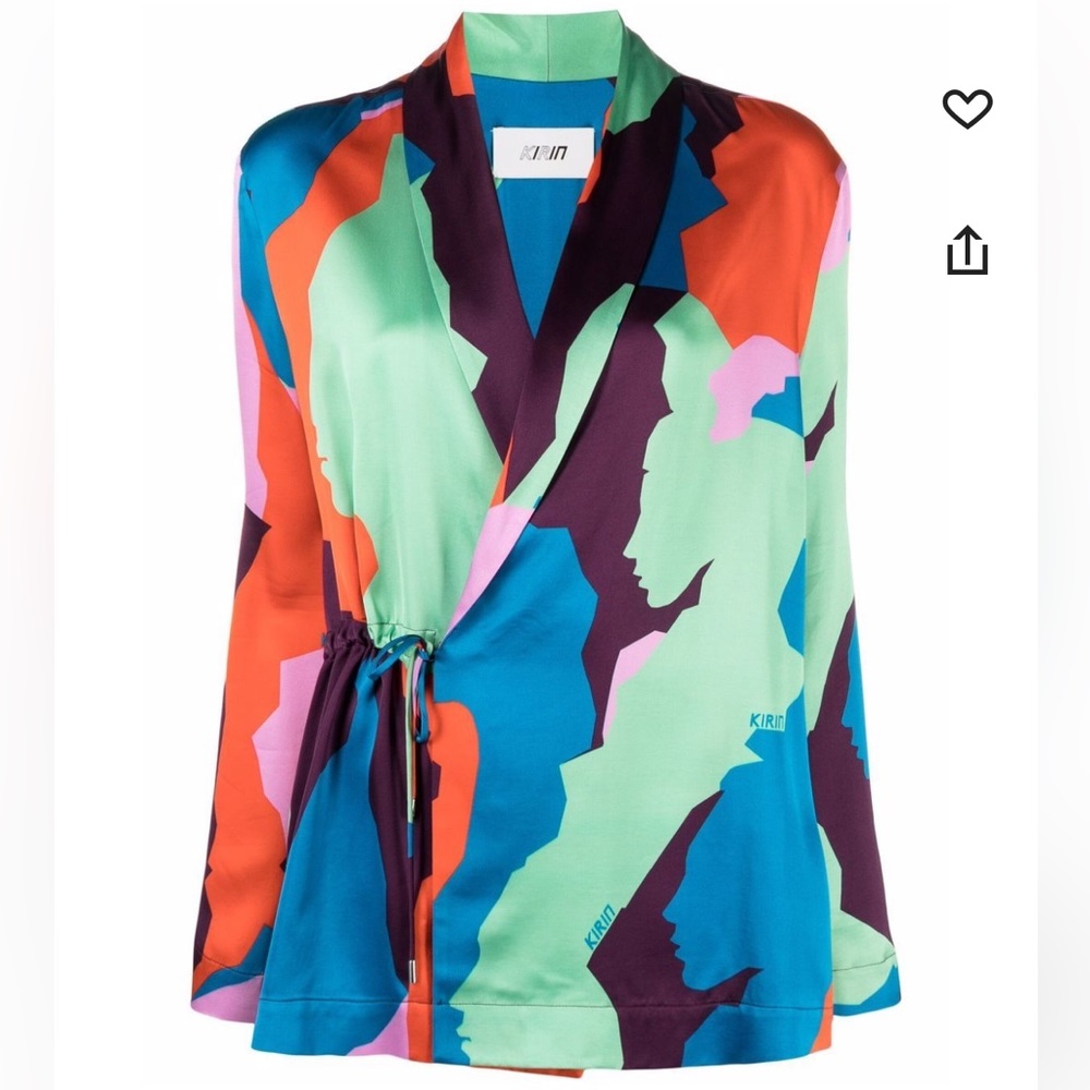 BNWT Kirin Peggy Gou Printed Satin Overshirt - US S